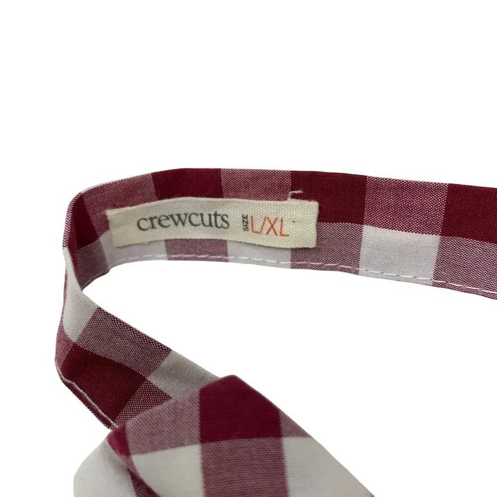 J. Crew Crewcuts Boys Size L/XL Bow Tie Red White Gingham Check Print